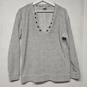 Victoria Secret PINK Women's oversized Pullover Deep V Sweatshirt